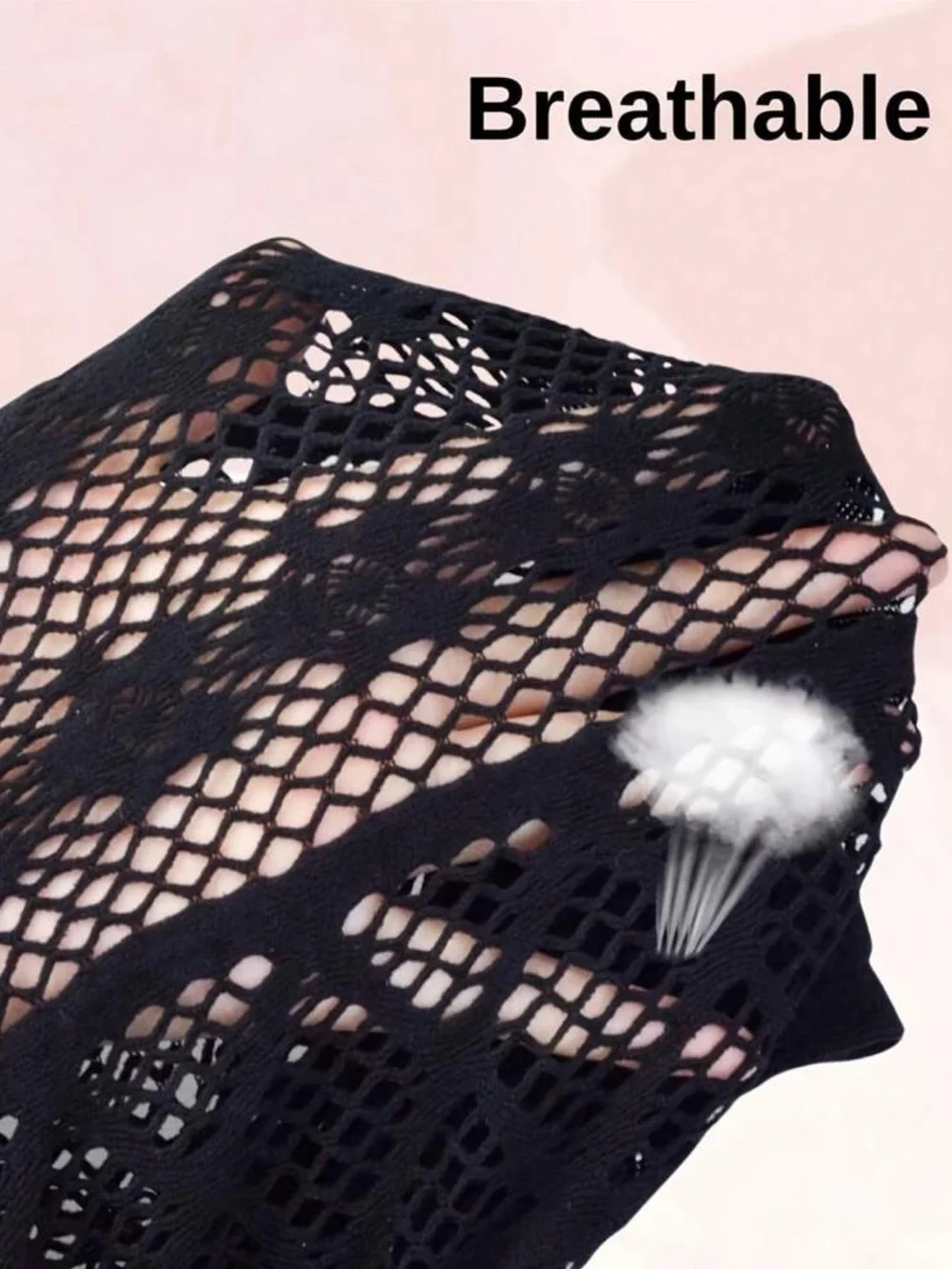 Black Fishnet Garter Thigh-Highs - Elegant Lingerie Hosiery